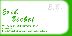 erik biebel business card